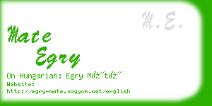 mate egry business card